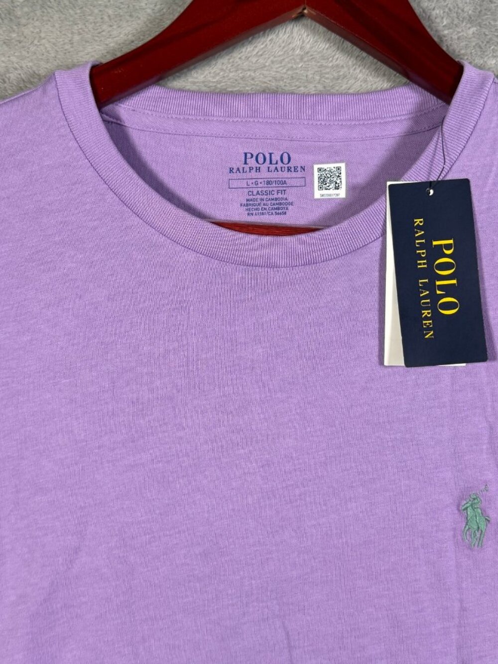 Polo Ralph Lauren T Shirt Mens L Purple Classic Fit Pony Logo M Classics $55